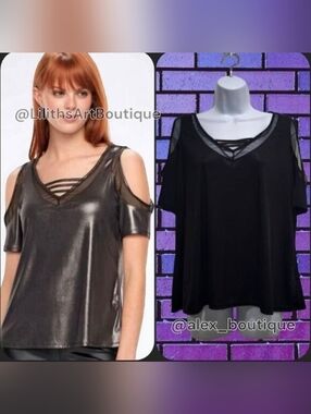 Rock and Republic Cold Shoulder Top(L006)- Size XL for Women
